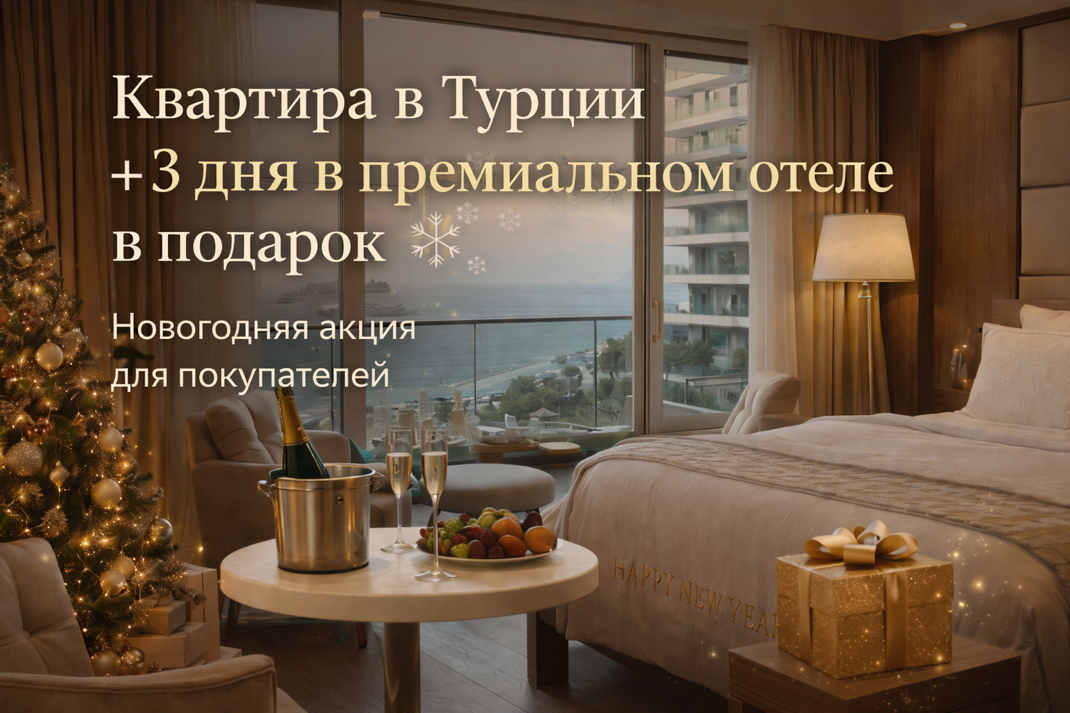 НОВОГОДНЯЯ АКЦИЯ ДЛЯ ТЕХ, КТО ПЛАНИРУЕТ ПОКУПКУ КВАРТИРЫ В ТУРЦИИ