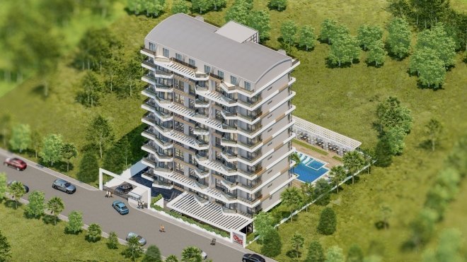 Новые квартиры на этапе котлована в центре Махмутлара