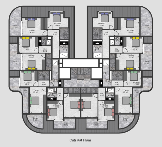 Потрясающий своей архитектурой новый комплекс в Оба, Аланья.