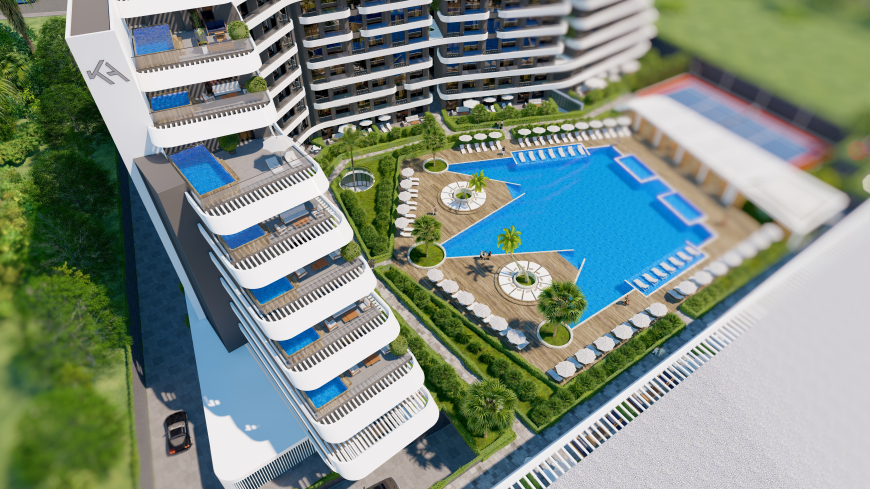 Великолепный комплекс в Анталии с собственным песчаным пляжем в районе Лара и бесплатным трансфером до пляжа, международного аэропорта Анталии и торговых центров
