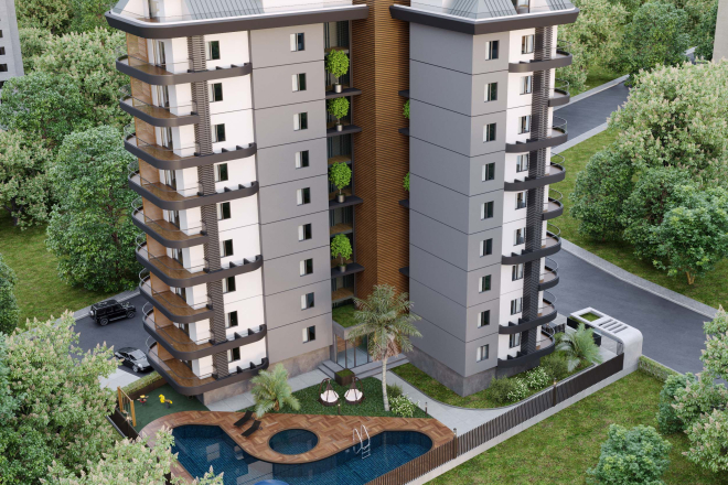 Новый жилой комплекс, расположенный в самой важной части города - в районе Махмутлар