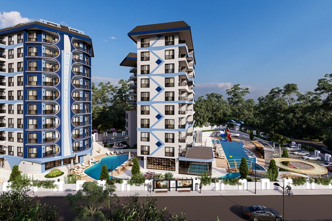 Новый жилой комплекс, который расположен недалеко от центра самого быстроразвивающегося района Авсаллар в городе Аланья