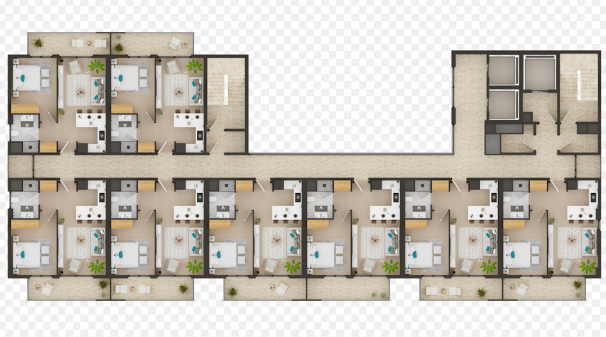Продажа кварти планировки 1+1 в Мерсине, стоимость которых будет зависеть от этажности