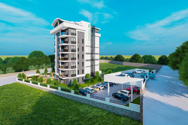 Новый проект жилого комплекса в Демирташ с собственным садом из деревьев авокадо