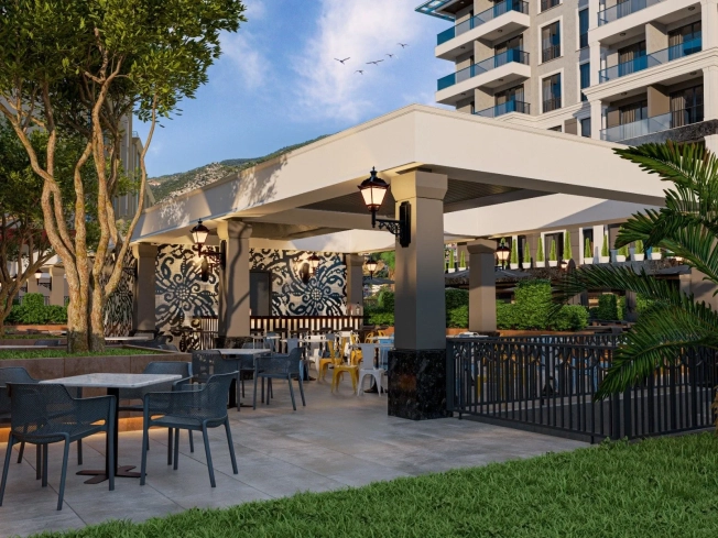 Пентхаус 2+1 под ВНЖ, с панорамным видом на море и крепость в комплексе в районе Клеопатра