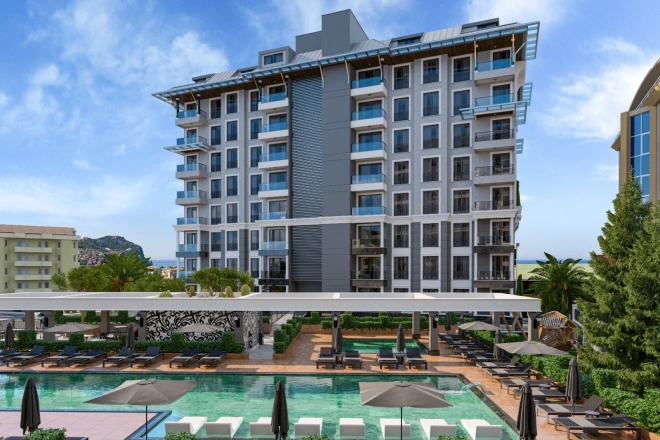 Пентхаус 2+1 под ВНЖ, с панорамным видом на море и крепость в комплексе в районе Клеопатра