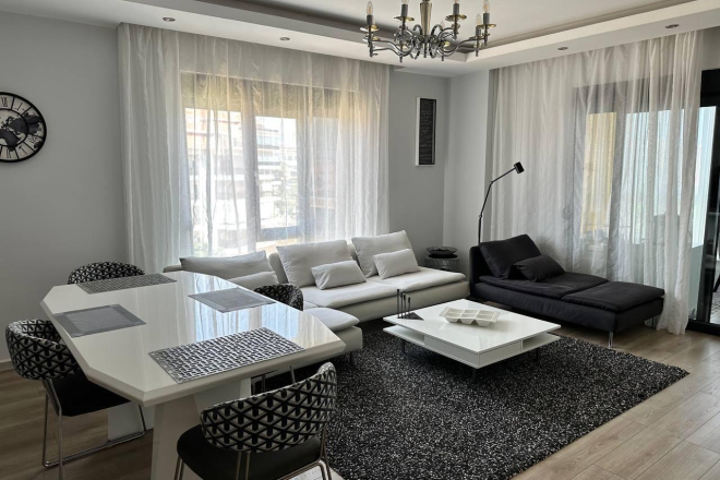 Современная меблированная квартира 1+1 в районе, Оба — 800 м до моря. Подходит под ВНЖ