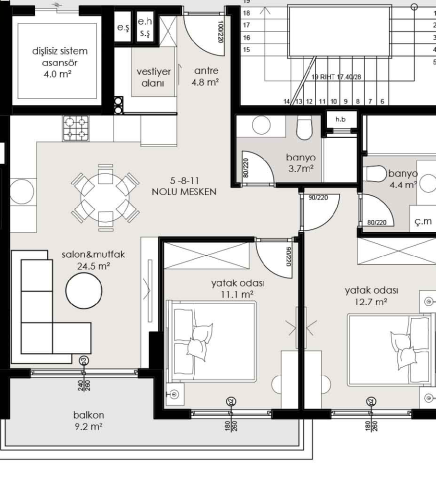 Современные квартиры в престижном районе Обагёль, Аланья — 450 м до моря, техника Bosch, комфорт премиум-класса