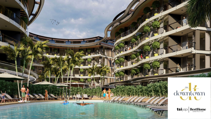 Элитные квартиры 1+1  в центре Аланьи, район Оба — 300 м до моря, люкс-инфраструктура, подходит для ВНЖ