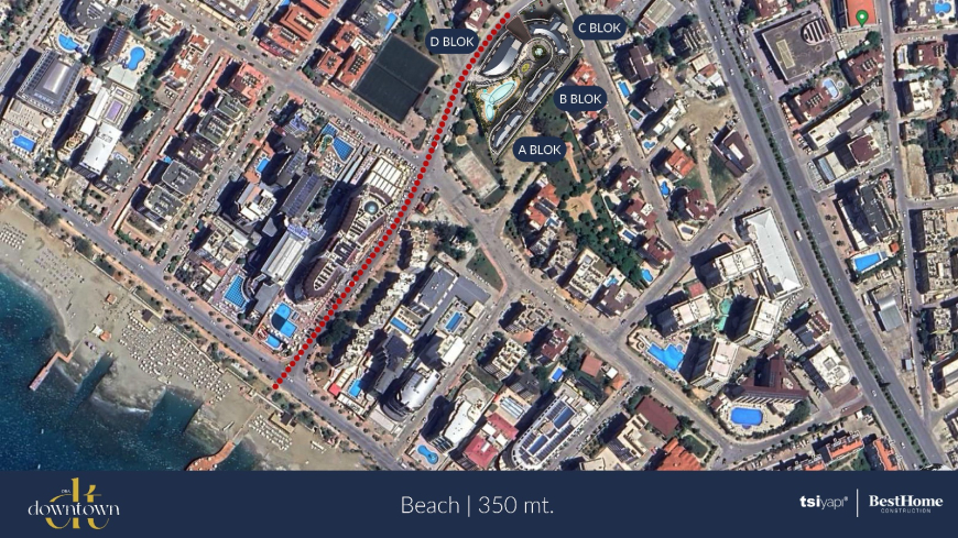 Элитные квартиры 1+1  в центре Аланьи, район Оба — 300 м до моря, люкс-инфраструктура, подходит для ВНЖ