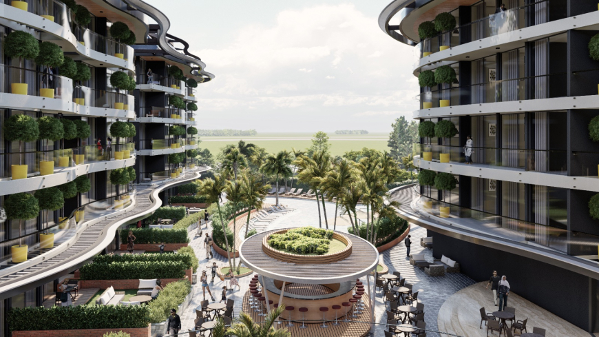 Элитные квартиры 1+1  в центре Аланьи, район Оба — 300 м до моря, люкс-инфраструктура, подходит для ВНЖ