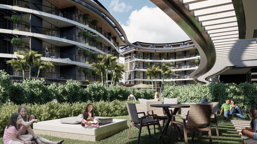 Элитные квартиры 1+1  в центре Аланьи, район Оба — 300 м до моря, люкс-инфраструктура, подходит для ВНЖ