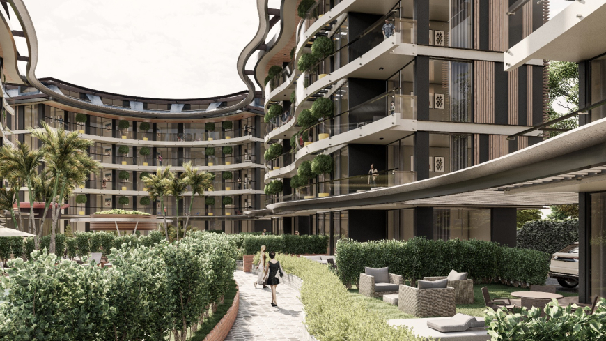 Элитные квартиры 1+1  в центре Аланьи, район Оба — 300 м до моря, люкс-инфраструктура, подходит для ВНЖ