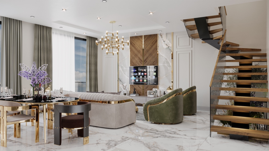 Элитные квартиры 1+1  в центре Аланьи, район Оба — 300 м до моря, люкс-инфраструктура, подходит для ВНЖ