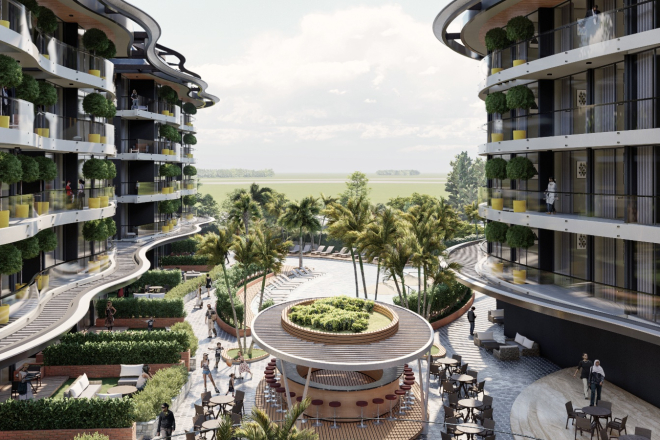 Элитные квартиры 1+1  в центре Аланьи, район Оба — 300 м до моря, люкс-инфраструктура, подходит для ВНЖ