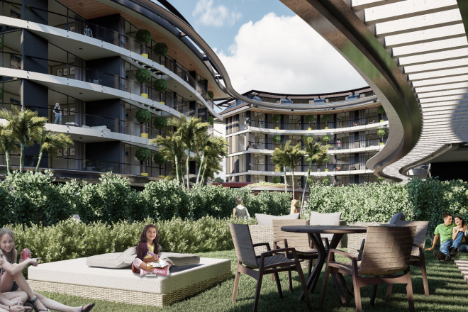 Элитные квартиры 1+1  в центре Аланьи, район Оба — 300 м до моря, люкс-инфраструктура, подходит для ВНЖ