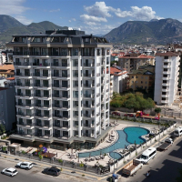 Стильная квартира 1+1 в районе Оба — 600 м до моря, премиум-комплекс, возможна под краткосрочную аренду