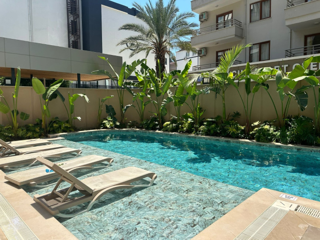 Стильная квартира 1+1 в 300 м от моря с роскошной инфраструктурой и готовая к сдаче в аренду