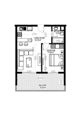 Современная 1+1 в Махмутларе с отельной инфраструктурой и потенциалом аренды