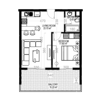 Современная 1+1 в Махмутларе с отельной инфраструктурой и потенциалом аренды