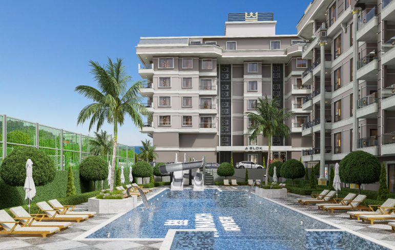 Новая квартира 3+1 в Каргыджаке, Аланья — современный комплекс в 300 м от моря