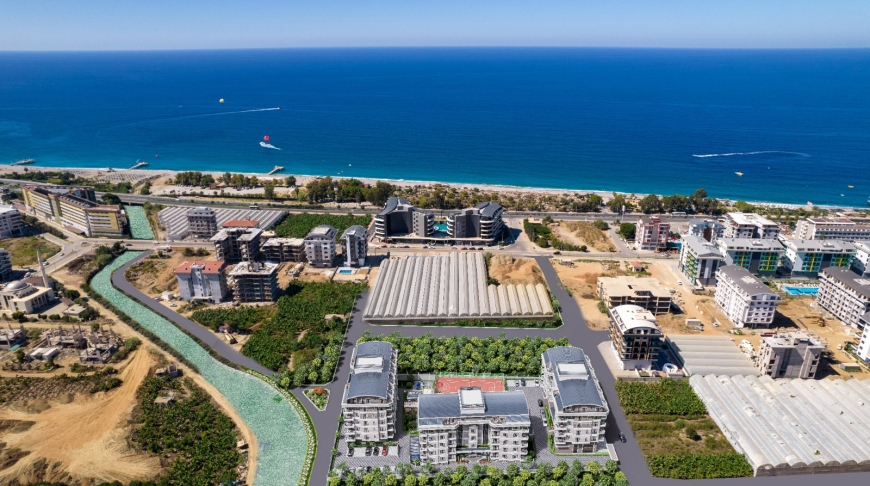 Новая квартира 3+1 в Каргыджаке, Аланья — современный комплекс в 300 м от моря