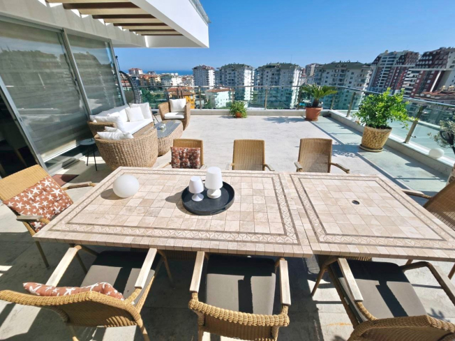 3+1 villa tip daire deniz ve kale manzaralı içten asansörü