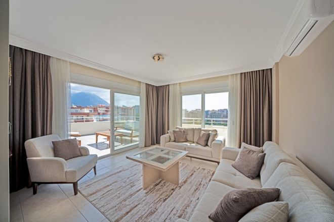 Просторный пентхаус 3+1 с видом на море в Тосмуре, Алания — меблированная квартира 220 м² под ВНЖ