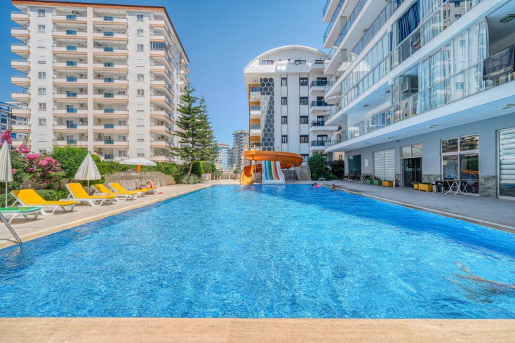lüks site içinde geniş 1+1 daire FULL YENİ MOBİLYALI