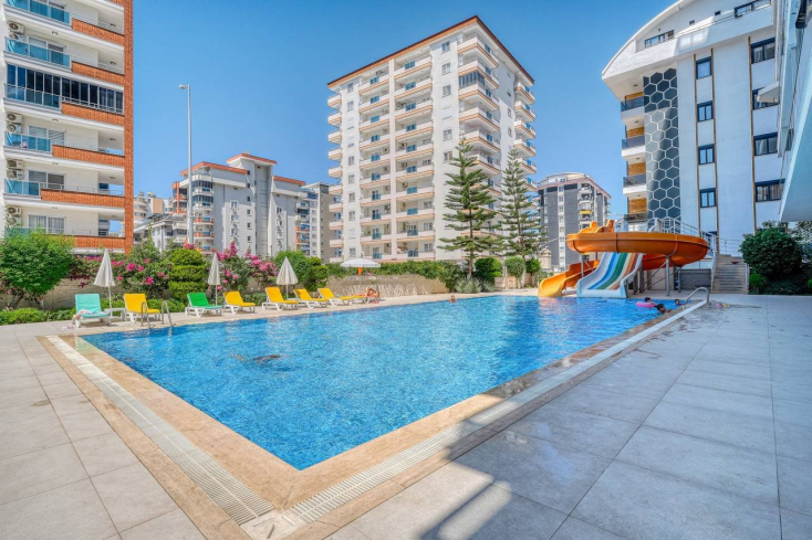 lüks site içinde geniş 1+1 daire FULL YENİ MOBİLYALI