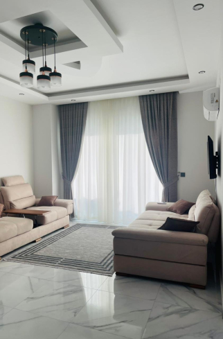 MAHMUTLARDA DENİZE 500 mt. 1+1 EŞYALI SATILIK DAİRE